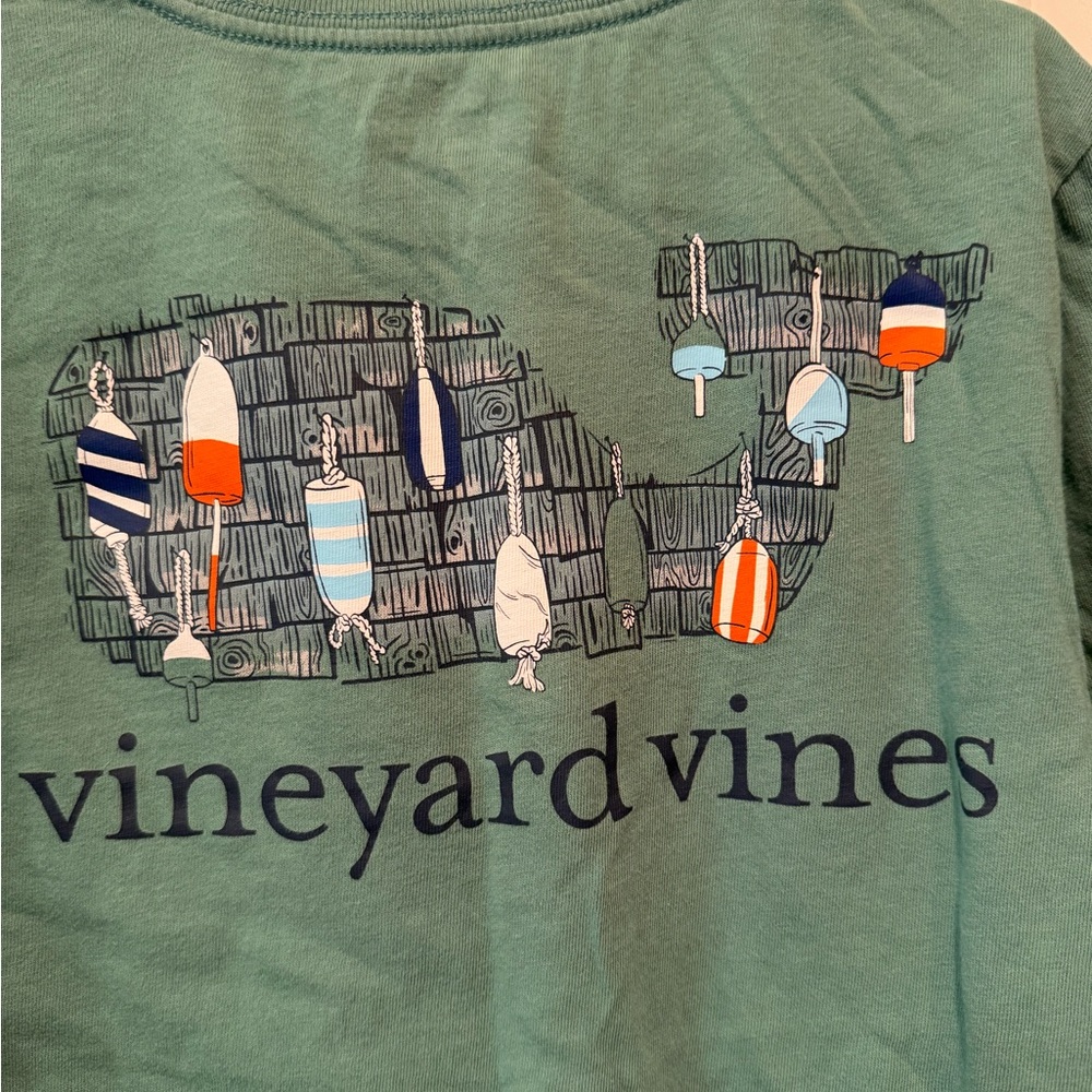 Vineyard Vines Teal Cotton Tee - Small (8-10)